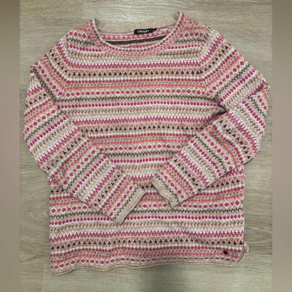 Striped Sweater in Pink and Cream